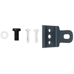 Zestaw łączników do paneli ogrodzeniowych Imperial Lavender: 4-częściowy zestaw ze śrubami i wspornikiem.