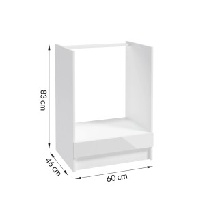 Biała szafka kuchenna dolna (t.b.t.) z szufladą i wymiarami.