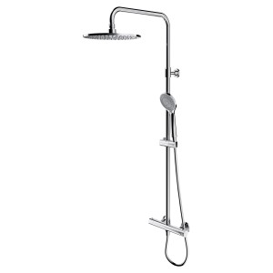 Chromowana kolumna prysznicowa t.b.t. z deszczownicą i słuchawką do Twojej łazienki.