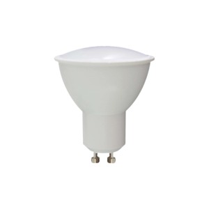 Biała żarówka LED GU10 t.b.t. do użytku wewnętrznego.