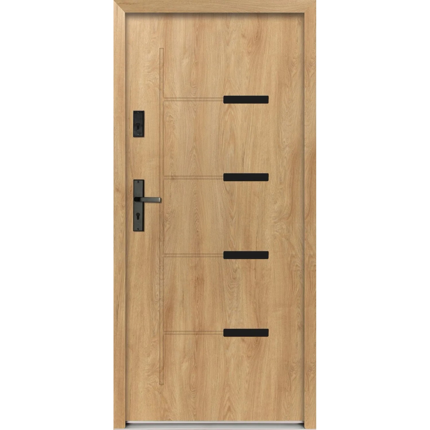 Splendoor Drzwi zewnętrzne Onyks DąbNat 80L otwierane do wewn. 93x208
