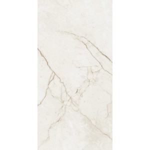 Płytka podłogowa t.b.t. imitująca marmur, beżowa z delikatnymi żyłkami.