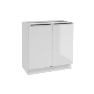 t.b.t. biała szafka dolna kuchenna z dwoma drzwiami i czarnymi uchwytami.