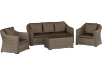 Komplet mebli wypoczynkowych BROOKMERE brązowy 4-częściowy