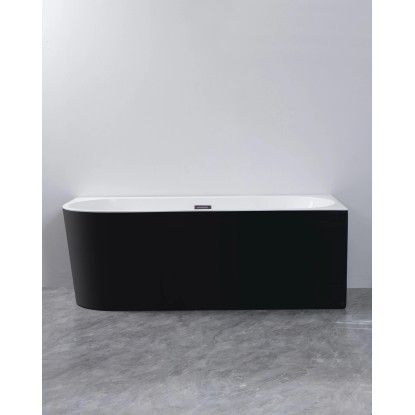 Wanna Pula Prawa 170 wolnostojąca przyścienna czarna złoty 170 x 75