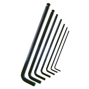 7-częściowy zestaw kluczy trzpieniowych LUX Classic z główką kulistą, wykonany ze stali chromowo-wanadowej.