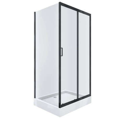 KABI Kabina Ideal czarny mat 100 x 80 czarny mat z brodzikiem