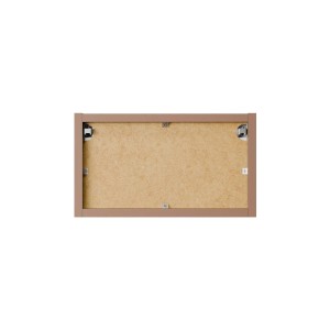 Tył zestawu mebli łazienkowych t.b.t. z brązową ramą i mocowaniami.