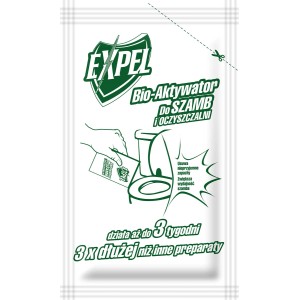 Expel Bio-aktywator do szamb i odpływów. Produkt higieniczny w opakowaniu.