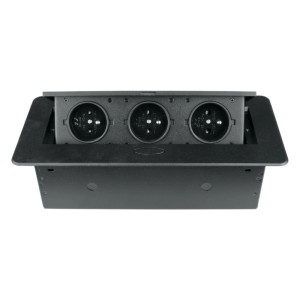 DPM Listwa przedłużacza wpuszczana 3-gniazdowa 2P+Z czarna