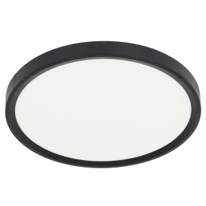 Czarna lampa sufitowa LED Plafony, okrągły kształt.