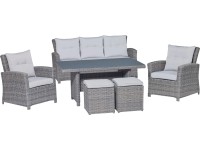 Komplet mebli wypoczynkowych VERMONT szary 6-częściowy
