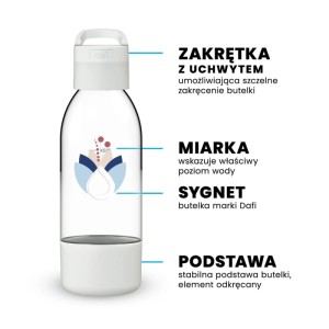 Dafi Butelka do saturatora PushAir Kwiaty piaskowa z uchwytem - 0,5 l
