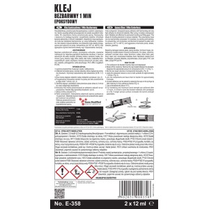 Technicqll Klej epoksydowy bezbarwny 1 min. 2x12 ml