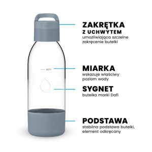 Dafi Butelka do saturatora PushAir stalowa z uchwytem - 0,5 l