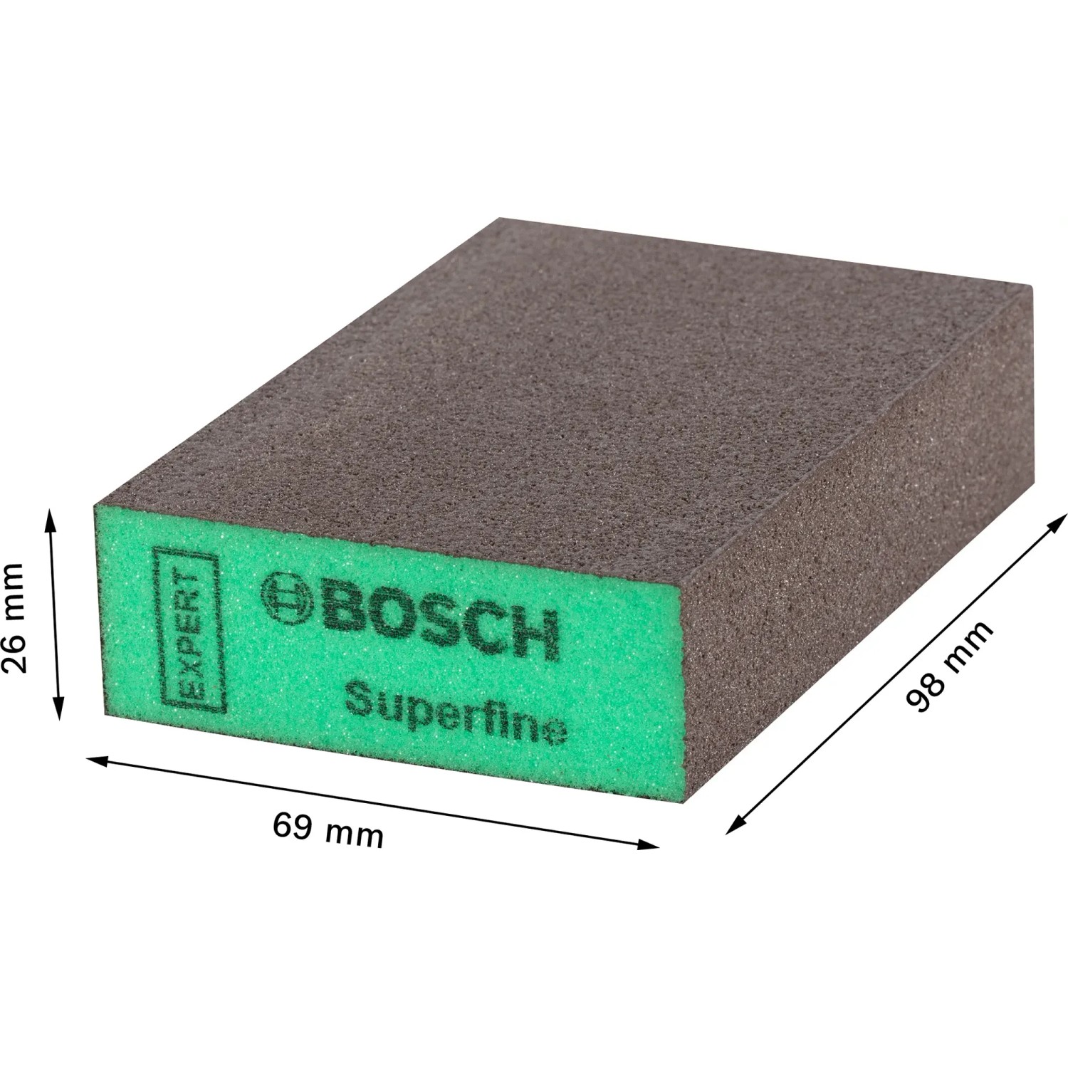 Gąbka ścierna Bosch Expert S471, super drobnoziarnista, 69x97x26mm, do szlifowania.