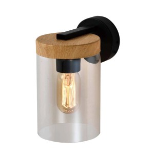 Nowoczesny kinkiet Kinkiety z elementami drewna i szkła do wnętrz.