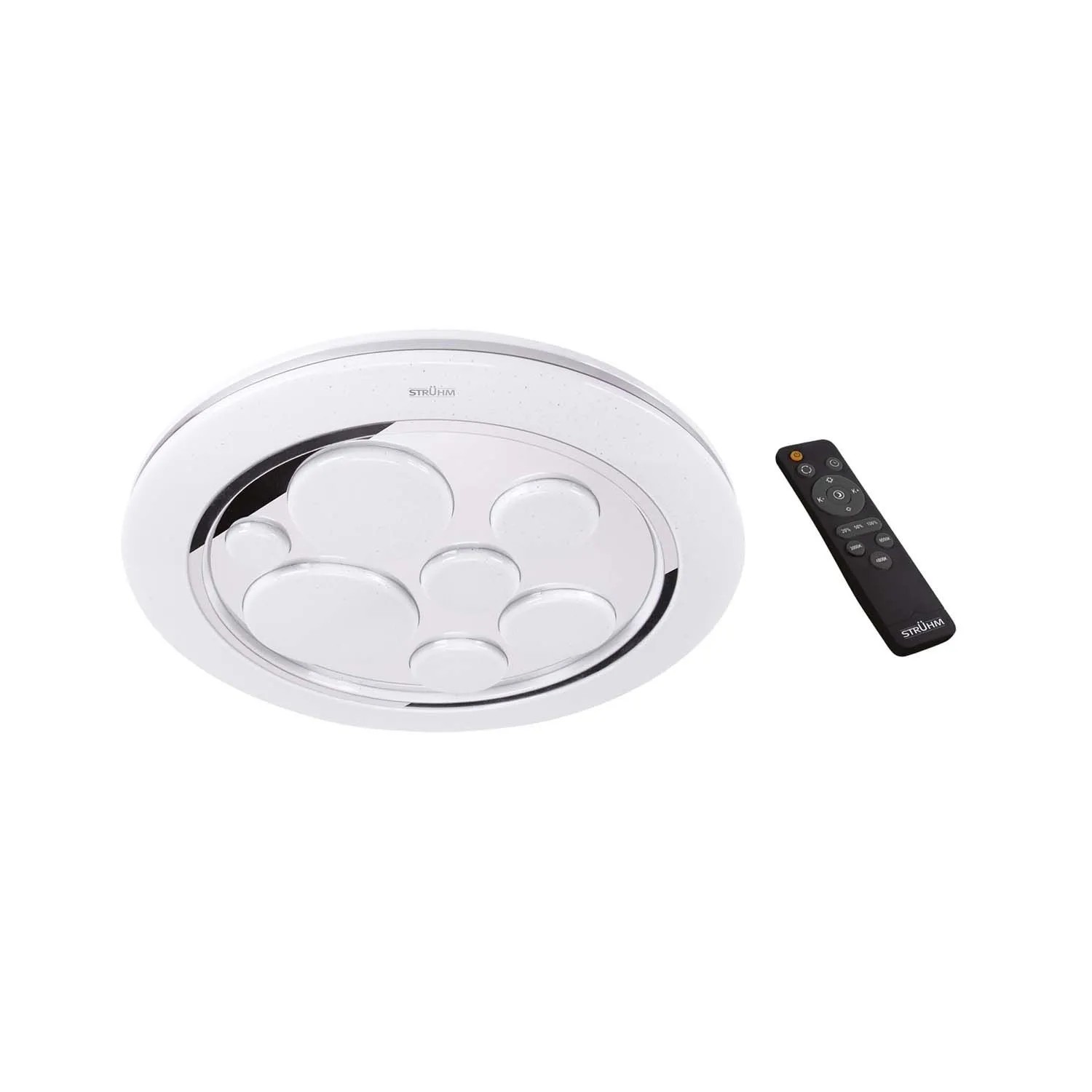 Struhm Plafon okrągły z pilotem DROPS LED 24W CCT 1460lm IP44 śr. 39cm biały