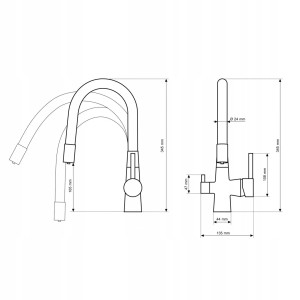 Granitan Bateria kuchenna filtrująca Fluo chrom