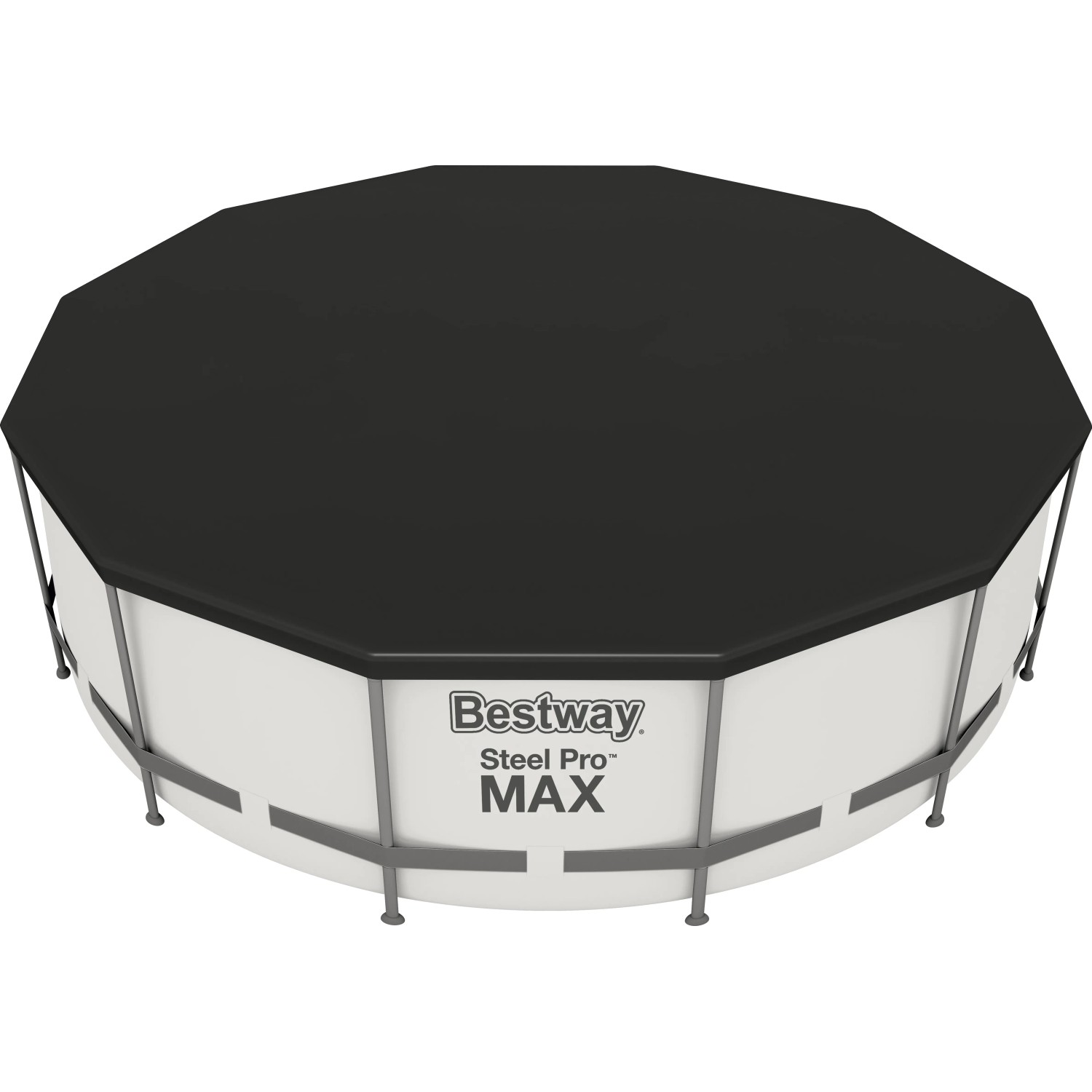 Pokrywa basenu Bestway Flowclear, PVC, czarna, Ø 366 cm na basenie