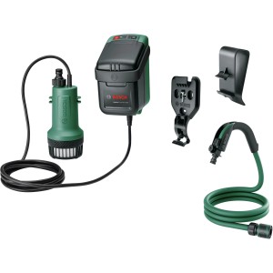 Bosch Akku GardenPump 18V-2000 Solo z akcesoriami do nawadniania ogrodu.