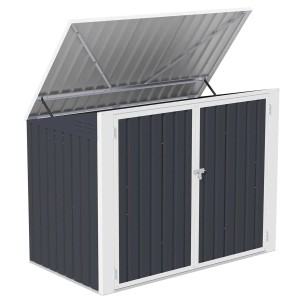 t.b.t. pojemnik na odpady z otwartą pokrywą, szary/biały.