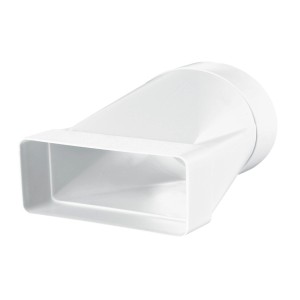 Biały łącznik kanałowy t.b.t. do systemów wentylacyjnych.