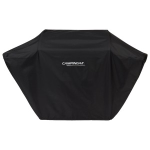 Czarny pokrowiec na grill Campingaz, ochrona przed wiatrem i pogodą.