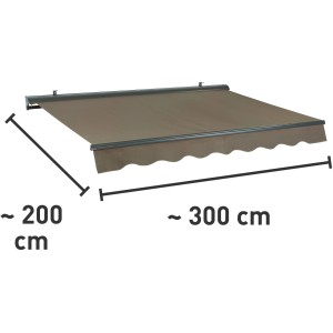 Markiza kasetowa Belport 3x2m taupe z silnikiem, idealna na taras i balkon.