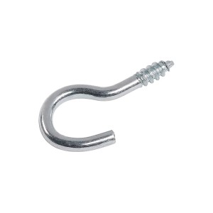 Metalowy hak wkręcany do montażu na ścianie.