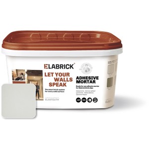 Biała zaprawa klejowa, 5 kg, do okładzin Elabrick. Do użytku wewnątrz i na zewnątrz.