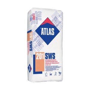 Worek zaprawy samopoziomującej Atlas 201 SWS szybkowiążącej do wnętrz.
