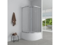 Metro Kabina półokrągła Sierra 90 chrom z brodzikiem