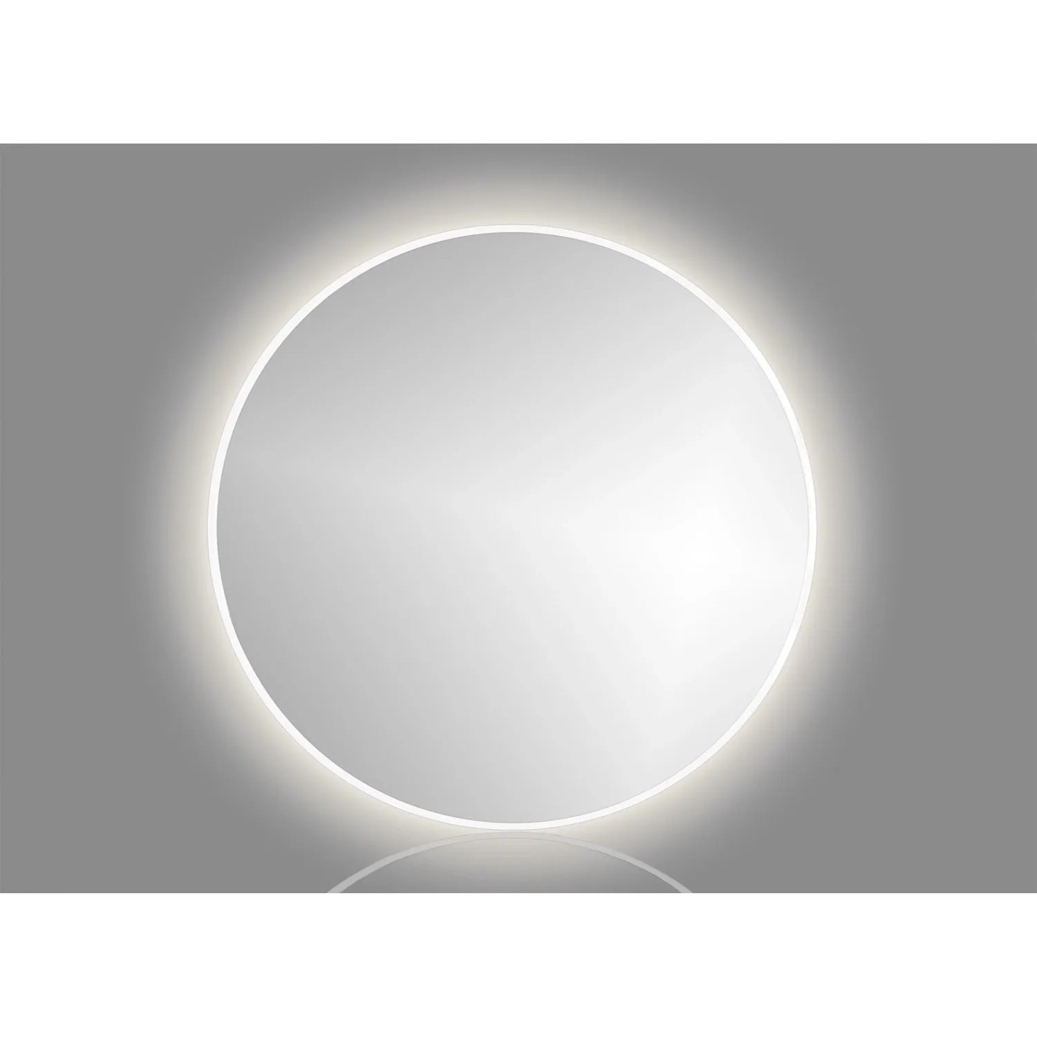 Lustro z LED Round Line biała rama 80
