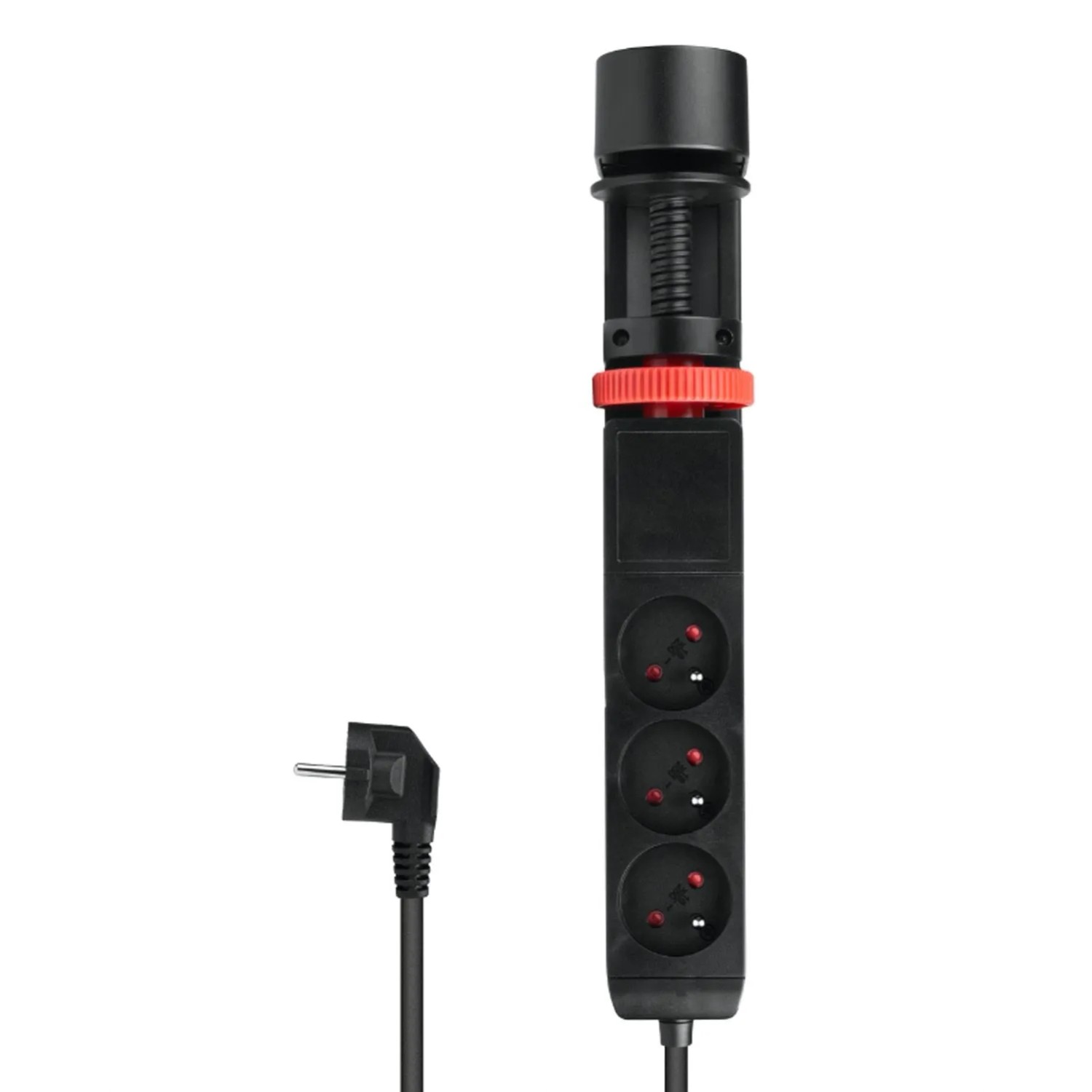DPM Listwa podblatowa 3-gniazdowa 2P+Z + 3xUSB czarna 1,5 m