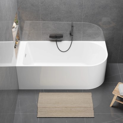 Wanna Pula Lewa 160 wolnostojąca przyścienna biała szary 160 x 75