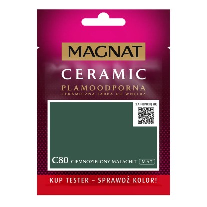 Tester farby Magnat Ceramic ciemnozielony malachit 30 ml