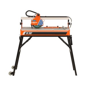 Przecinarka do glazury t.b.t. z kółkami i pomarańczową głowicą tnącą.