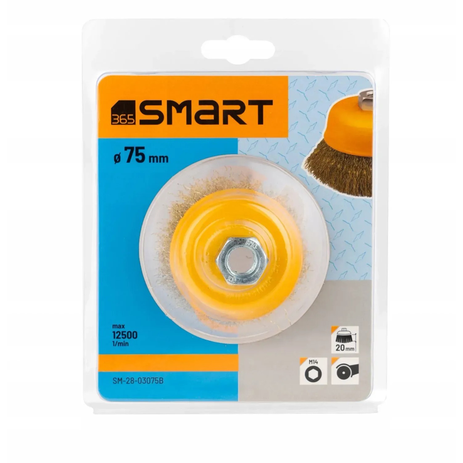 SMART365 Szczotka druciana garnkowa mosiądzowana 75 mm