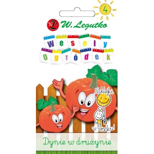 Opakowanie nasion z ilustracją dyni do uprawy warzyw w ogrodzie.