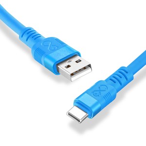 Niebieski kabel USB t.b.t. (USB-A do USB-C) do akcesoriów do telefonów komórkowych.