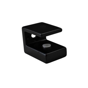 Czarny uchwyt t.b.t. do montażu na ścianie.