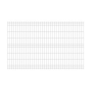 Widok z góry na szary panel ogrodzeniowy / ogrodzenie z siatki.