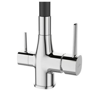 Błyszcząca bateria jednouchwytowa t.b.t. do kuchni lub łazienki.