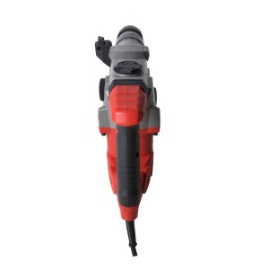 Młot udarowy t.b.t., czerwono-szary, widok z przodu.