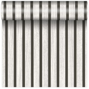 Tapeta dekoracyjna t.b.t. z wzorem drewna i pasków.