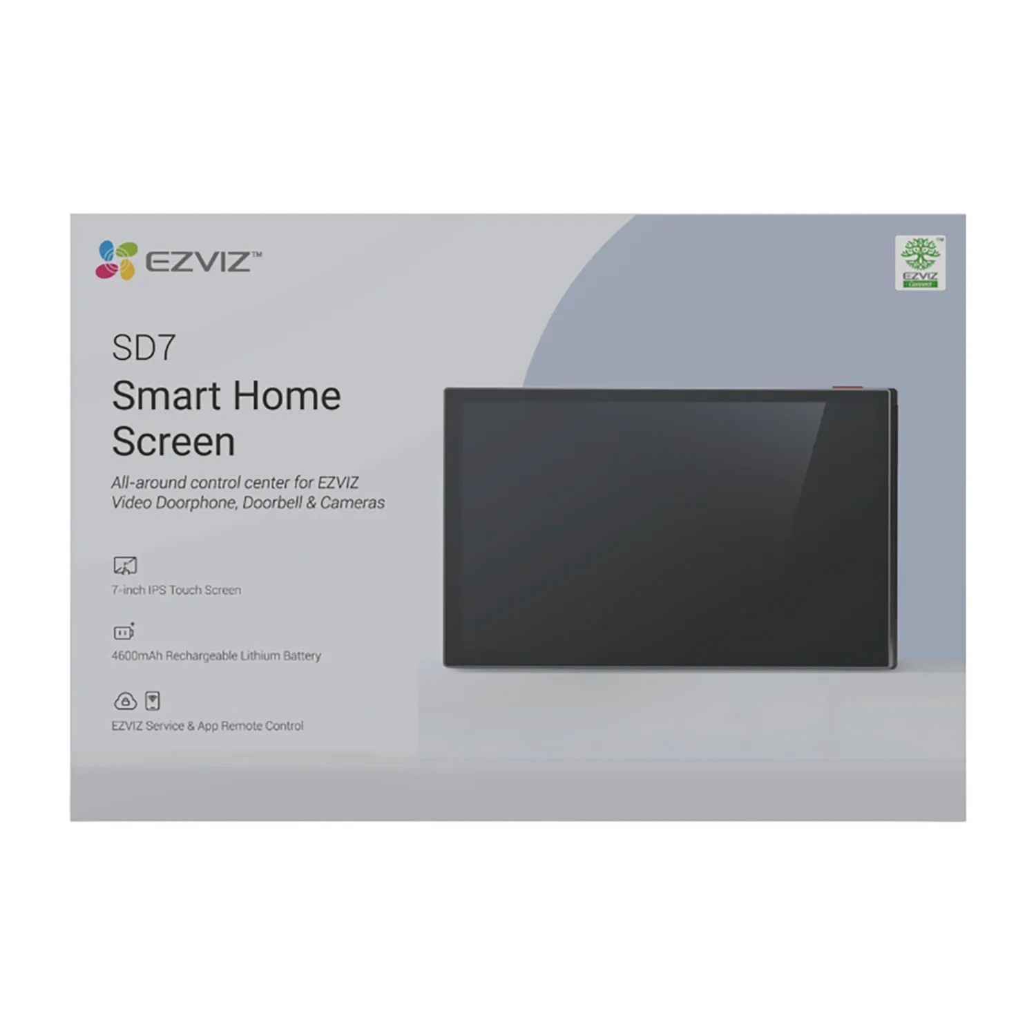 Monitor Ezviz z akumulatorem, ekran dotykowy 17,8 cm do monitorowania i sterowania urządzeniami inteligentnego domu.