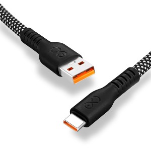 Czarny kabel USB t.b.t. (USB-A do USB-C) do akcesoriów do telefonów komórkowych.