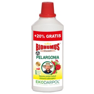 Nawóz Biohumus Pelargonia z 20% gratis, dla obfitych kwiatów.