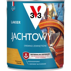 Puszka lakieru do łodzi t.b.t., bursztynowy połysk, do użytku zewnętrznego.